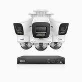 H800 - 4K 8 Channel PoE Security System with 3 Bullet & 3 Dome (IK10) Cameras, Vandal-Resistant, Human & Vehicle Detection, Built-in Mic, RTSP Supported